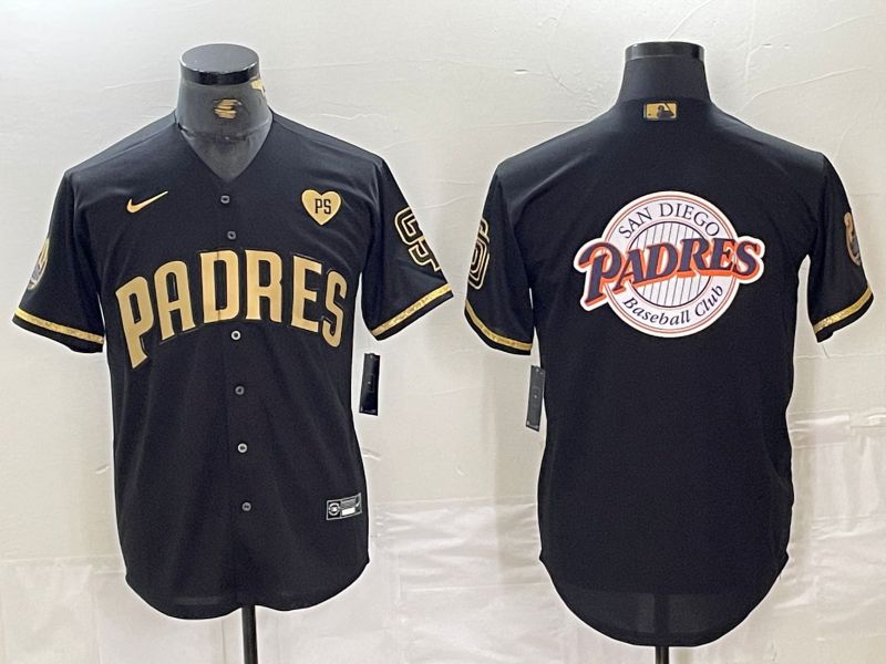 Men San Diego Padres Blank Black gold #5 th generation Nike 2024 MLB Jersey style 4->san diego padres->MLB Jersey